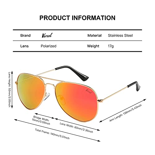 Aviator Sunglasses for Men Women, Polarized Mirrored UV400 Lenses, Lightweight, Stylish & Classic for Driving & Outdoors3