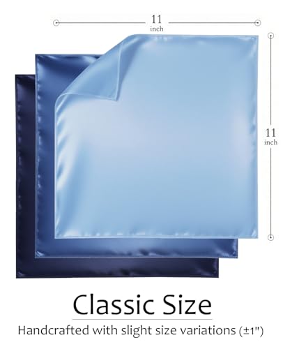 Image of MANSPHIL 100% Real Mulberry Silk Pocket Square for Men, 11x11 Inch Solid Handkerchiefs, Multi Colors