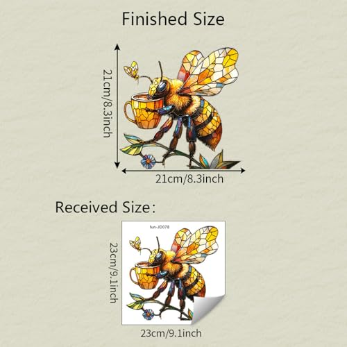 Vinilo decorativo abeja estilo vitral para pared miniatura 2