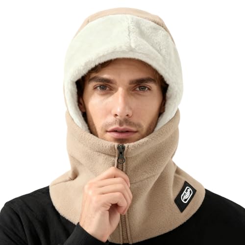 Duroecsain Protección facial de invierno para hombres, gorro protector a prueba de viento con función térmica, gorro térmico resistente al frío para protección de la cabeza | Para conducir, snowboard