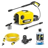 最安!ケルヒャー(Karcher)【これだけで始められる洗車セット】 高圧洗浄機K2サイレント & 3m水道ホースセット & 360°フレキシブル可変ノズル & 3in1ウルトラフォームクリーナー【4点セット】