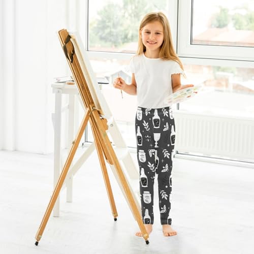 CaTaKu Girls Leggings Witchcraft Halloween Leggings for Girls Kids Athletic Workout Yoga Pants Size 4-10T2