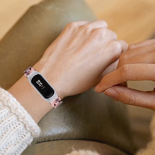 MVRYCE Compatible With Mi Band 7 Resin Barcelet Strap, 5.7-8.0 Inch Replacement Band Lightweight Resin Wristband Double Button Folding Clasp Watchbands Compatible with Mi Band 7 (Y14)