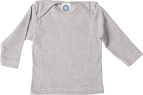 Cosilana - Camisa de manga larga para bebé (45 % algodón, 35 % algodón, 20 % seda 98 u0096 104, gris jaspeado)