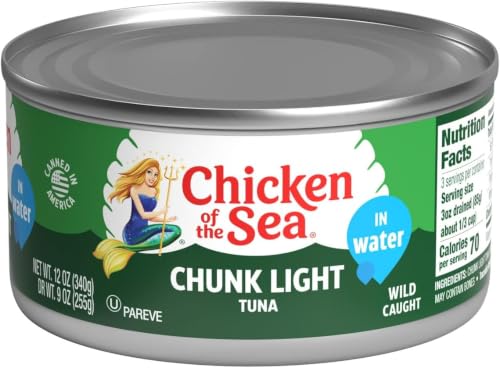 Image of Chicken of the Sea Chunk Light Tuna in Water, Wild Caught Tuna, 12-Ounce Can (Pack of 6)