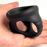 YILUQIFLY Schwarzer Silikon-Ejakulationskontrollring für Männer Multifunktionaler Verzögerungsring Penisring mit anpassender Design Liebesspielzeug Penis-Bindungsliebesspielzeug für anhaltende Ere (A)