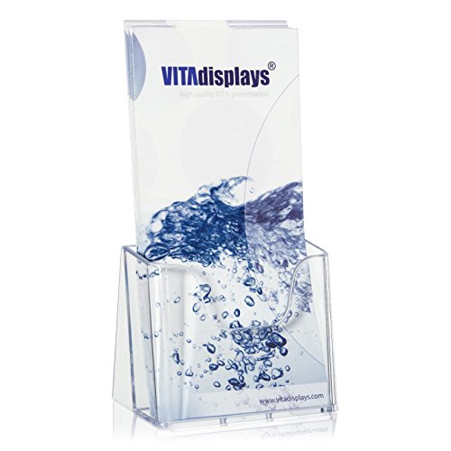 VITAdisplays DIN lang DL Tisch-Prospektständer als transparenter Flyerständer, Prospekthalter