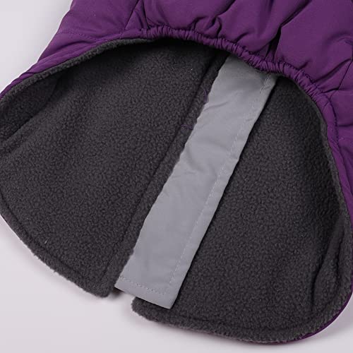 Gyuzh Padded Vest Dog Jacket Warm Zip Up Dog Vest Jacket With Harness Winter Small Dog Coat - Dog Clothes For Small Dogs (Purple + Grey, Large) #TOP6