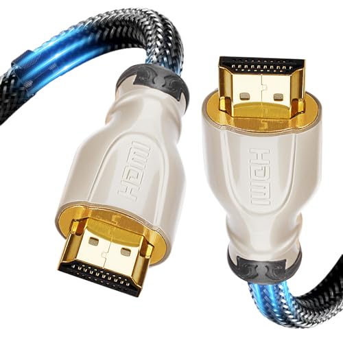 Câble HDMI 4K de 3 m haute vitesse en nylon tressé pour PS5 et HDTV
