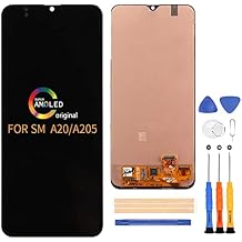 A-MIND Screen Replacement for Samsung Galaxy A20 A205 SM-A205FN A205F/DS A205M A205GN/DS Touch Screen Digitizer LCD Display Assembly Repair Parts Kit,With Free Screen Protector+Tools AMOLED Screen
