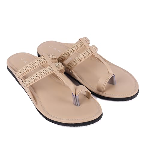 Image of CANVI Stylish | Fancy | Comfortable Kolhapuri Chappal Sandal Slipper for Men Stylish Faux Leather Men's Kolhapuri Slippers Sandals for Men Stylish & Comfortable