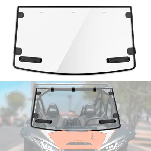 XUTVOTOR Full Windshield for Kawasaki Teryx KRX 1000, Front Vented Windshield Hard Coated Polycarbonate Scratch Resistant Window for Kawasaki Teryx KRX 1000 2020 2021 2022 2023 2024 Accessories