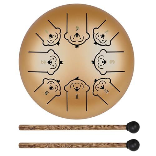 HEMOTON Unbreakable 5.5 Inch Steel Tongue Drum for Toddlers Children Monkey Percussion