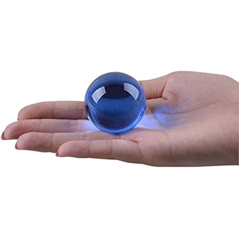 LONGWIN 40mm 1.57" K9 Crystal Ball Sphere Solid Color Photography Props Show Stone Venue Decorations Blue Cover