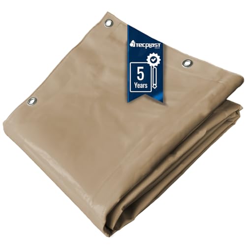 TECPLAST Toile Pergola Beige foncé 3x4 m LP506PR - Garantie 5 Ans - Bâche Pergola ou Tonnelle étanche en PVC pour terrasse