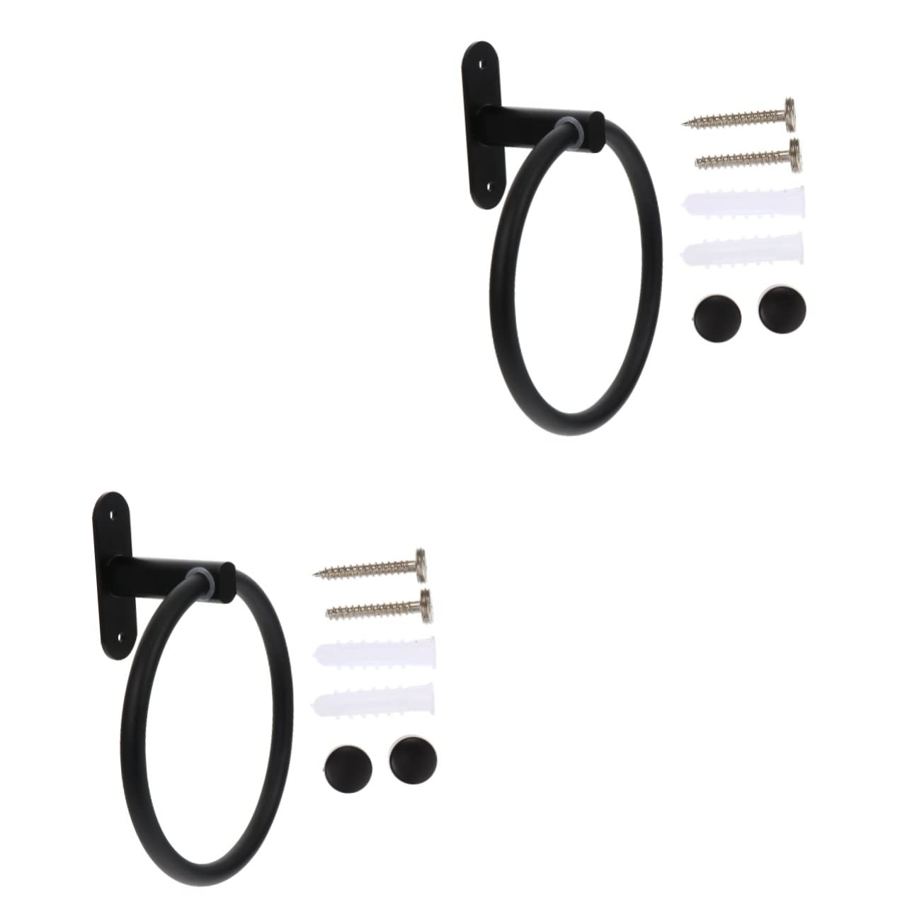 TEHAUX 2sets Portasciugamani Inossidabile Design e Non Perforante Facile Installazione Accessorio Per e Risparmiare