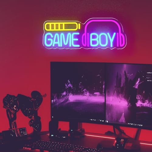 Image of LED Game Sign Game Zone Neon Signs Gaming Room Wall Art Decor Man Cave Lights Signs Gamer Home Bedroom Decoration USB Powered Brightness Adjustable