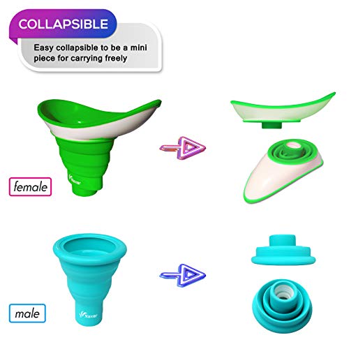 NAXER Urinal for Women and Men Portable Family Set, Collapsible Female Urinal Easy Wee Female Urination Device, Spill-Proof Pee Funnel with 4 Disposable Urinal Bags - Thumbnail 4