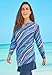 Swim 365 Women's Plus Size Split-Neck Long Sleeve Swim Tee with Built-in Bra - 20, Party Multi