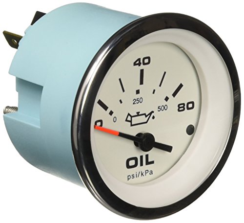 Sierra International 65501P Lido 0 to 80 Psi Dial Range Scratch Resistant Electric Oil Pressure Gauge, 2