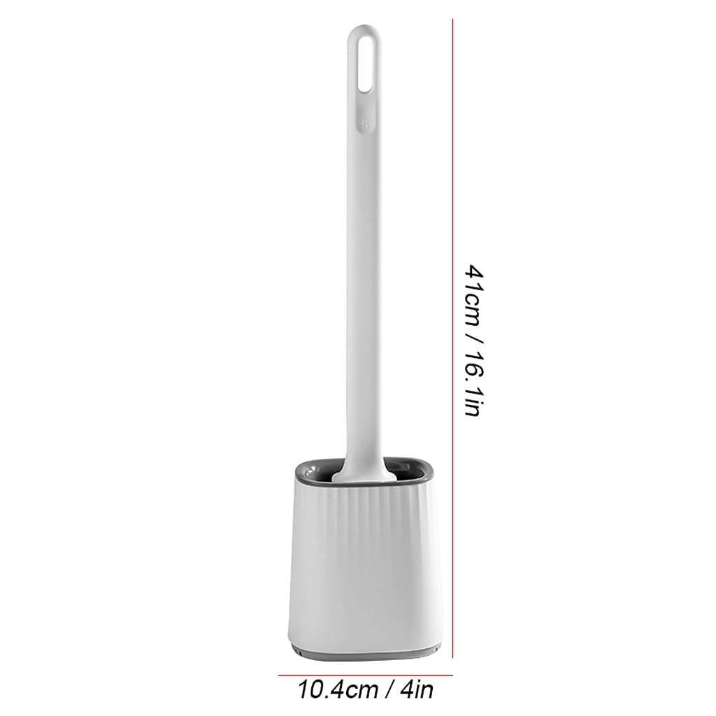 Escobillero de 360° sin Puntos Muertos, Cepillo de Silicona para Inodoro, Cepillo de Pared de Pelo Suave (Color: A) (D)