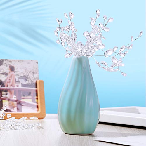 VOSAREA 50 Stems Artificial Bouquets Acrylic Bead Drops Branches Bead Sprays for Wedding DIY Crafts (16cm, White) - Image 4