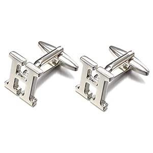 Manchetknopen, Letters H voor Mannen met Doos Goud/Zilver Kleur Metalen Bruiloft Shirt Manchetknopen, smoking Shirt Knoppen (Goud) (Zilver)