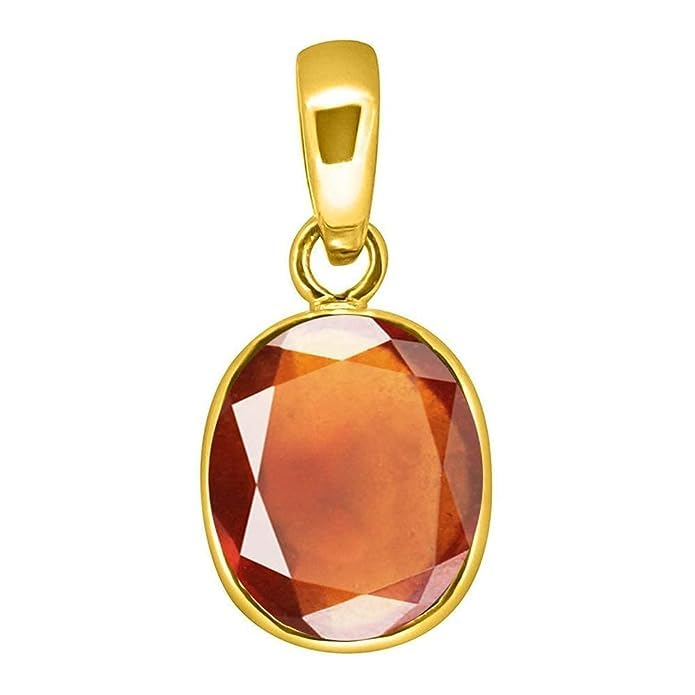 Pendentif plaqué or et grenat hessonite naturel certifié pour astrologie