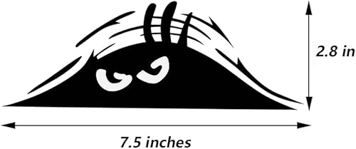 Miniatura 8 de JINYUNDUOSP 2 calcomanías de auto con ojos aterradores de monstruo que asoma, elfo que asoma, impermeable, calcomanías de coche con sonrisa e ira,