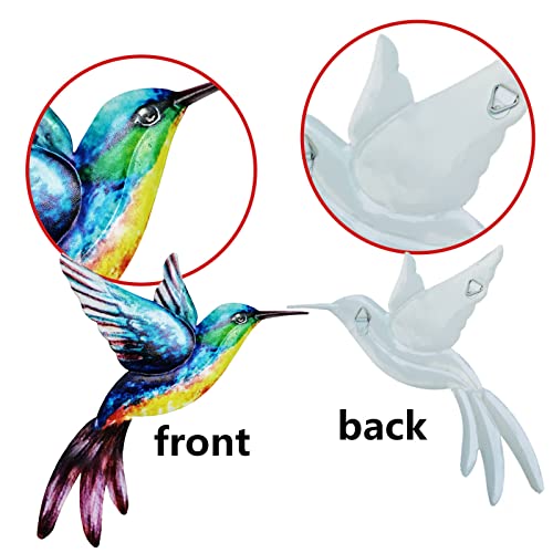 Fgyzyp 211207DJ01-2-9234-1731336522 Metal Hummingbird Wall Art Decor, Hanging Metal Birds Outdoor Decoration, Indoor Iron Sculpture For Bedroom Living Room Garden Yard Patio Porch Gift Deck Fence Terraces thumb #2