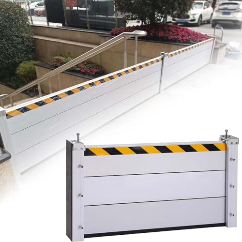 Aluminum Flood Control Barrier Shield for Driveway/Warehouse/Garage - Emergency Mobile Board for Home and Commercial Use - Weather Water Prevention Baffle - Temporary Design for Flood Contro