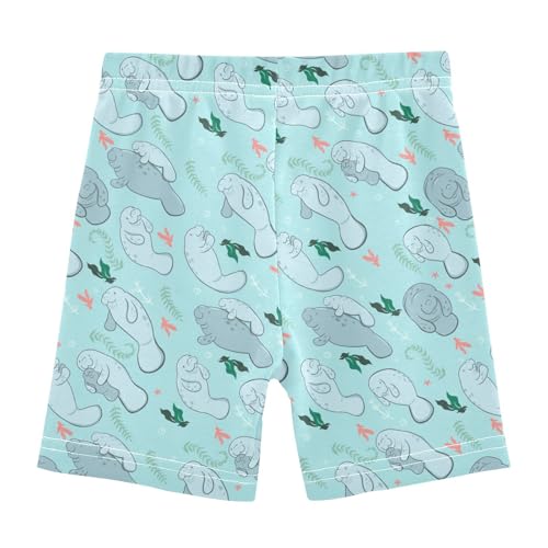 Girls' Shorts Soft Summer Soft Boxers Short Blue Manatee Leggings Dance Bottoms3