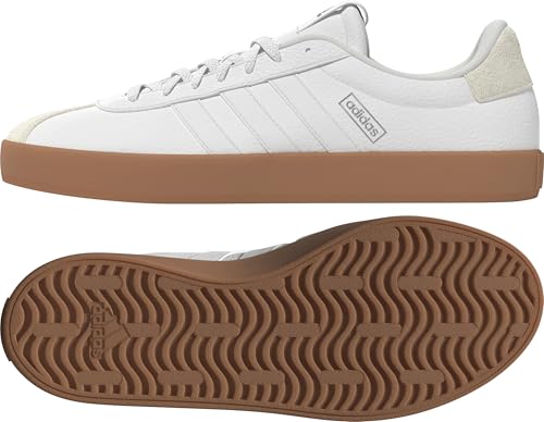 adidas Women's VL Court 3.0 Sneaker, White/White/Silver Metallic, 11 - 6