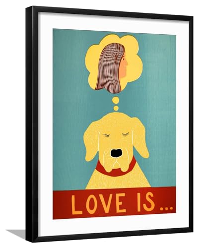 AllPosters Wall Giclee Print Love Is Dog Girl Yellow on Black Frame by Stephen Huneck, 18x24