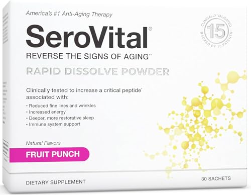 Serovital Rapid Dissolve Powder - Anti-Aging Supplement for Women Skin Benefits Energy and Better Sleep | 30 Day Supply - Fruit Punch