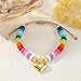 SHINUS BOHO Rainbow Beaded Adjustable Bracelets for Women Cute Gold Love Heart Candy Beads Friends Bracelet Fashion Jewelry Valentine's Day Gifts