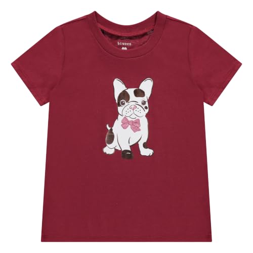 Image of BTween Girls 4 Piece Tops Fashionable Short Sleeve T-Shirt Casual Daily Shirt for Kids Assorted Colors