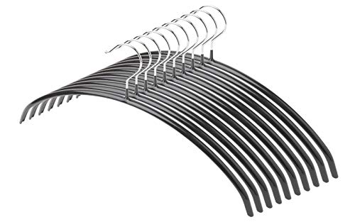 ハンガー すべらない セット 『高級アパレル店採用のシンプルハンガー』 スーツハンガー おしゃれ 滑り落ちない 型崩れ防止 スリムハンガー (10本組 ブラック)