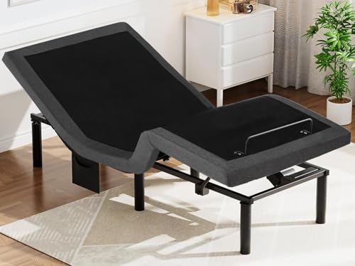 Pipishell Twin XL Adjustable Bed Frame, Electric Bed Base with Head & Foot Incline, USB-A & USB-C Ports, LED Under-Bed Lighting, 4 Leg Height Options, and Easy 3-Step Assembly