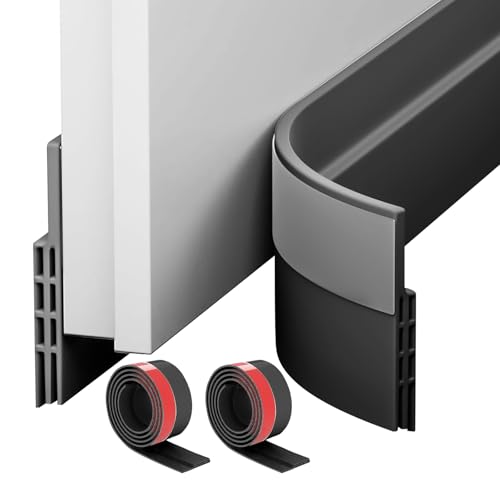La Mejor Selección de Burletes de puerta los 5 mejores. 50 Guardapolvo para Puerta, 2 PCS Cubre Polvo para Puerta de Rápido Autoadhesivas, 5 x 100 cm Burlete para Puerta Cortable y Fácil de Instalar para Aislamiento Acústico, Viento,...