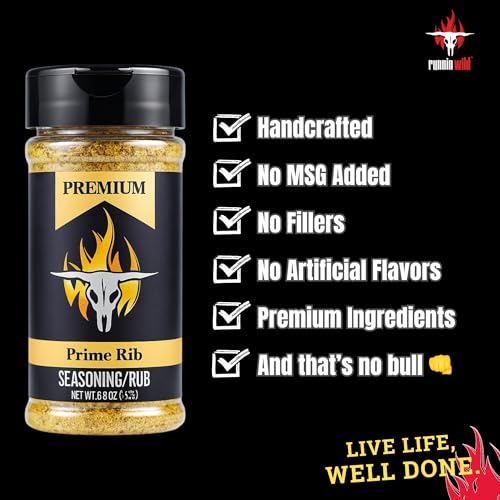 Image of Gourmet Prime Rib Seasoning | Prime Rib Rub for Prime Rib Roasts, Briskets, Steaks, Burgers and Beef | Runnin' Wild Foods, 6.8 ounces