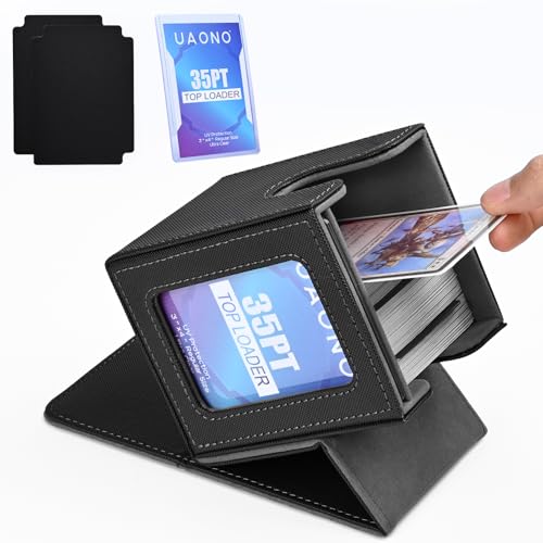 UAONO Card Deck Box with MTG Commander Display, Deck Case Holds 100+ Double-Sleeved Cards, Trading...