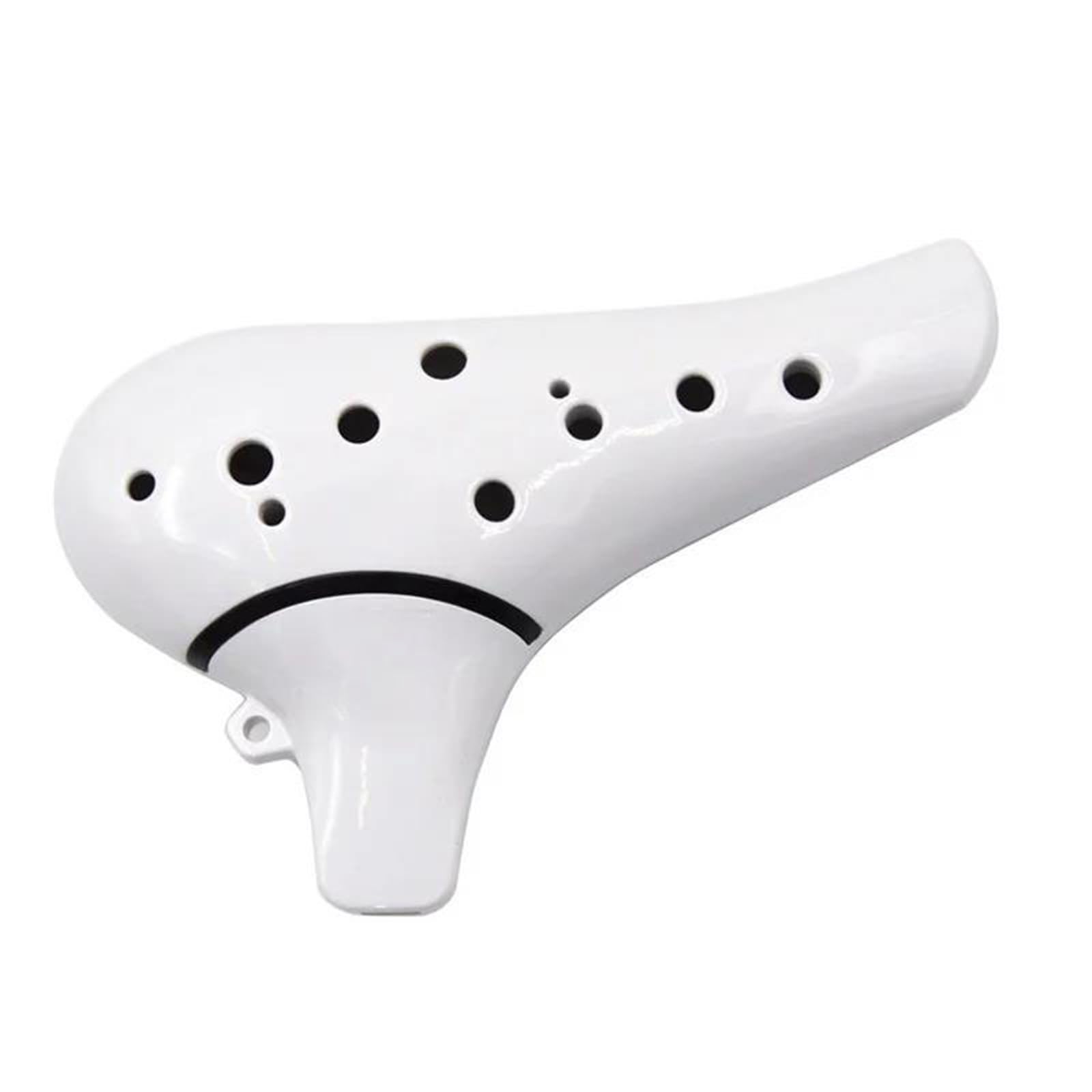 Ocarina Ocarina Alto C 12 fori in resina ABS | Strumento musicale Ocarina in ceramica Alto C a 12 fori in resina ABS per principianti(White)