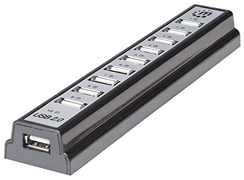 Hub USB 2.0 4 Ports Manhattan 161572 répartiteur noir PC