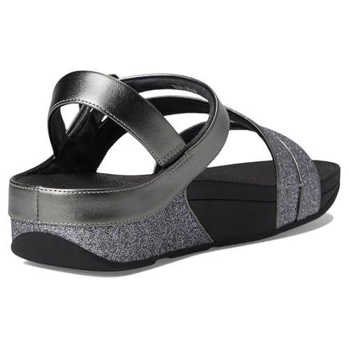 Image of FitFlop Women's Skinny II Glitterdust Pewter Z-Strap Sandals | Casual Sandals