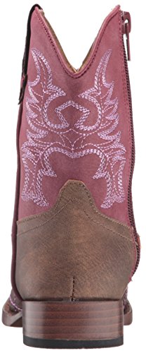 ROPER Kids Girls Cross Cut Round Toe Western Cowboy Boots Mid Calf - Brown, Red3