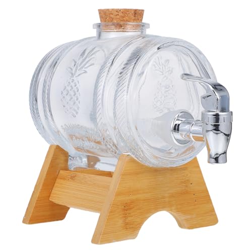Cabilock 1Set Retro Wine Barrel Dispenser with Base Sealed Beverage Container for Home Parties Weddings and Unique Elegant Design for Whiskey and Wine Making