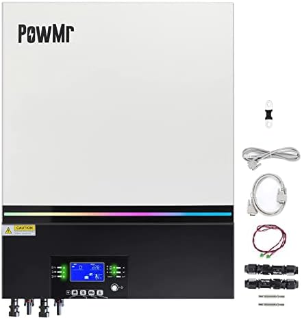 8000W Solar Inverter 48V Hybrid Inverter Off Grid 48V 8KW Pure Sine Wave Inverter with 80A Charger MPPT Inverter Lead-Acid/Lithium, Single-Phase 230V AC Output, Support Parallel 6 Inverter