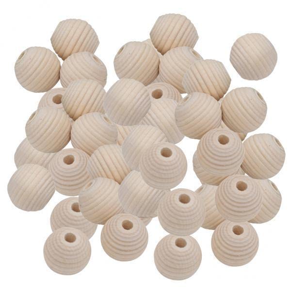 SNAPPSY 2x50 Piece Unfinished Natural Beehive Shape Spacer Beading Wooden Beads DIY-picture-40