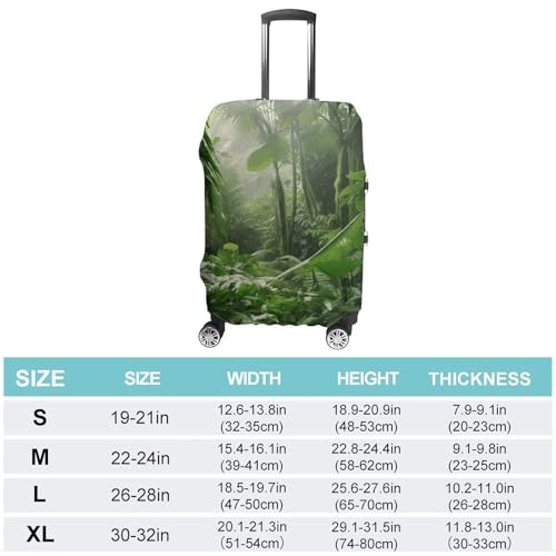 Tropical Rainforest Luggage Cover Elastic Suitcase Protector Case Anti-Scratch Washable Baggage Covers Protector For Traveling, Aircraft Consignment XL2